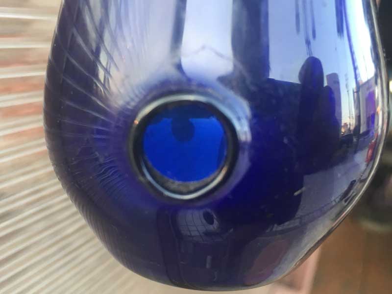 新品 Send Up Art Glass Incense Burner/Blue アートガラスの青いイン