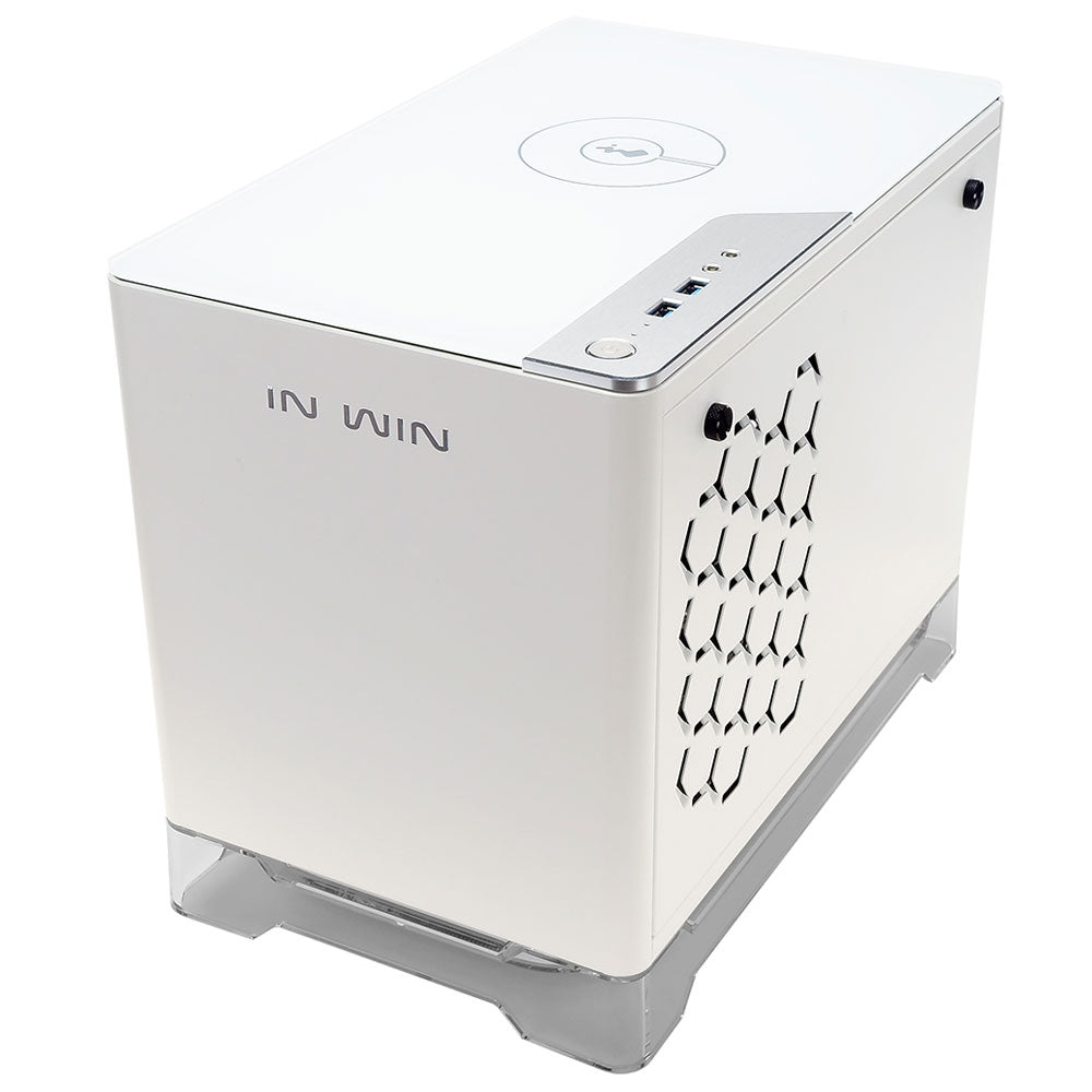 InWin A1 Mini-ITX White SECC Steel, Tempered Glass Case w/ 600W