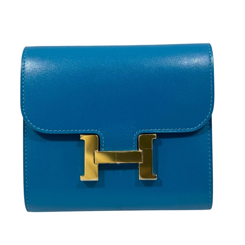 エルメス HERMES コンスタンスコンパクト A刻印 ブルーイズミール