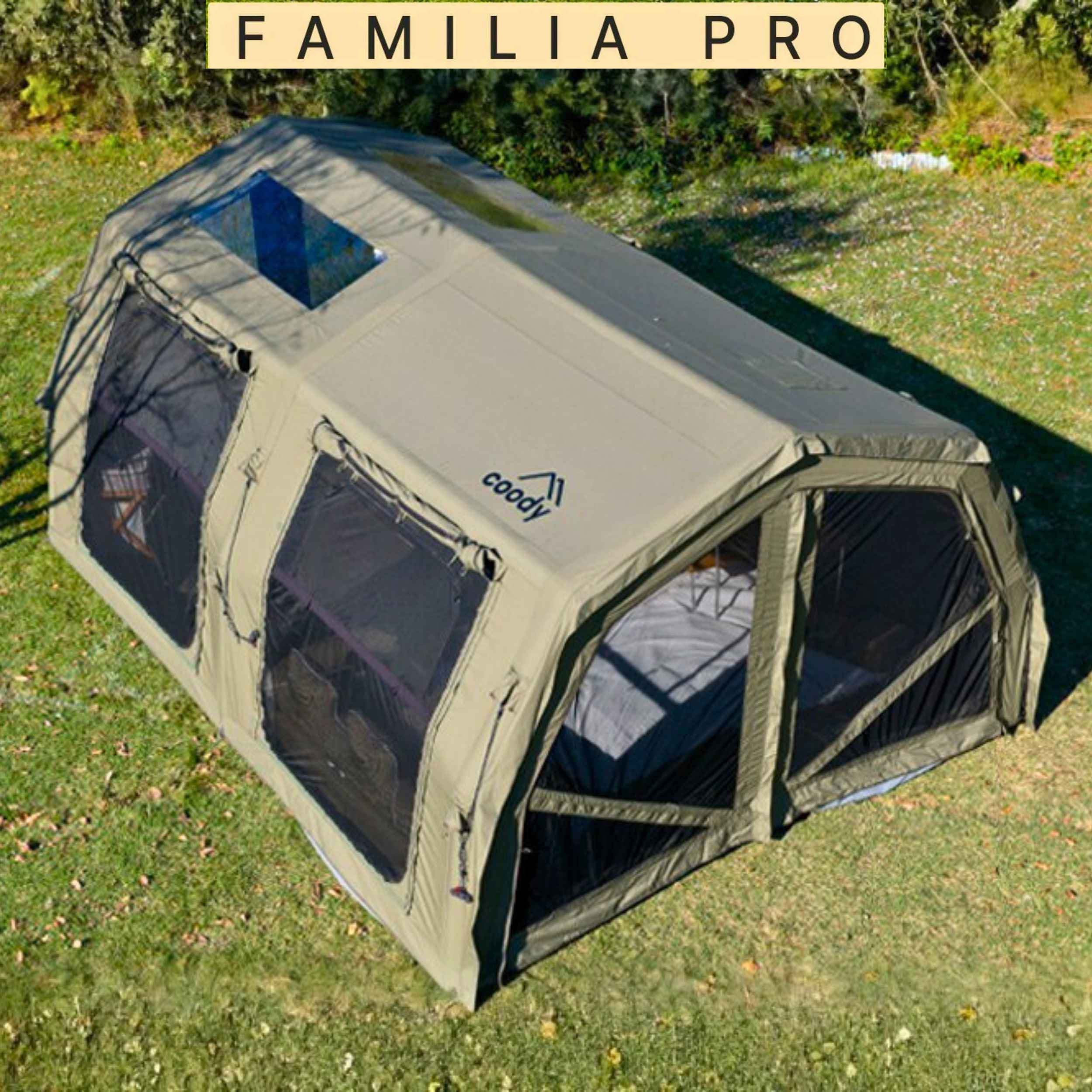 Coody Familia AirTent 17.2 Pro Forest Green- Inflatable Tent for
