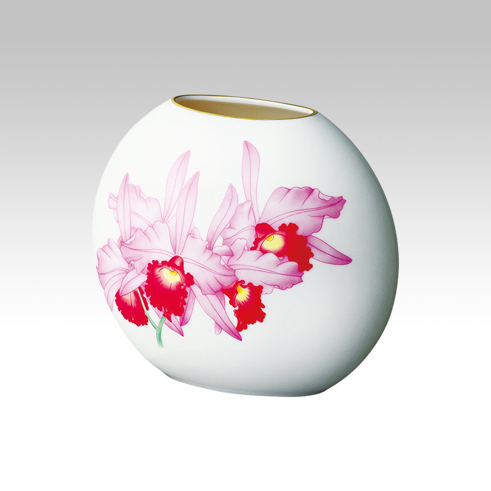 684 香蘭社宮内庁御用達 蔦 花瓶 花生 金彩