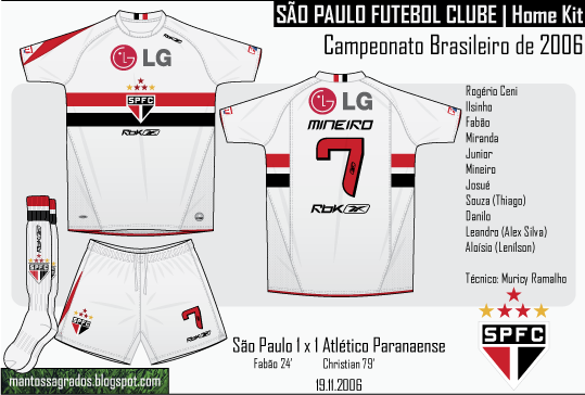 2006 São Paulo Futebol Clube (H) #7 MINEIRO Reebok LG | Kyorozo's