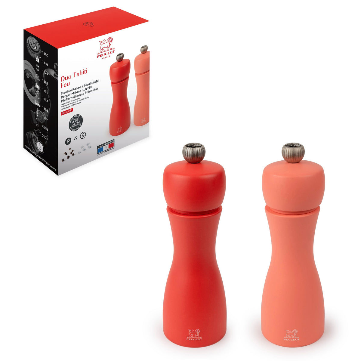 プジョー公式 タヒチ15cm ペッパー&ソルトミル レッド 2/42974