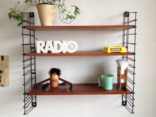 50'ビンテージ wallshelf チーク ウォール シェルフ 飾り棚 オランダ