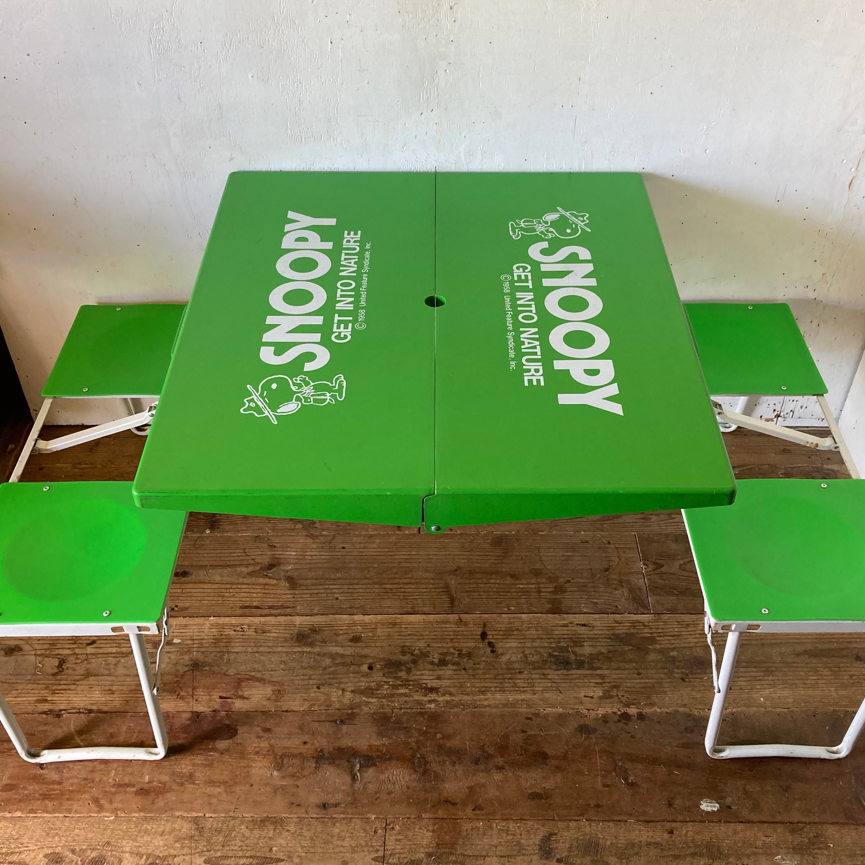 ヴィンテージ snoopy スヌーピー アウトドア 折りたたみテーブル