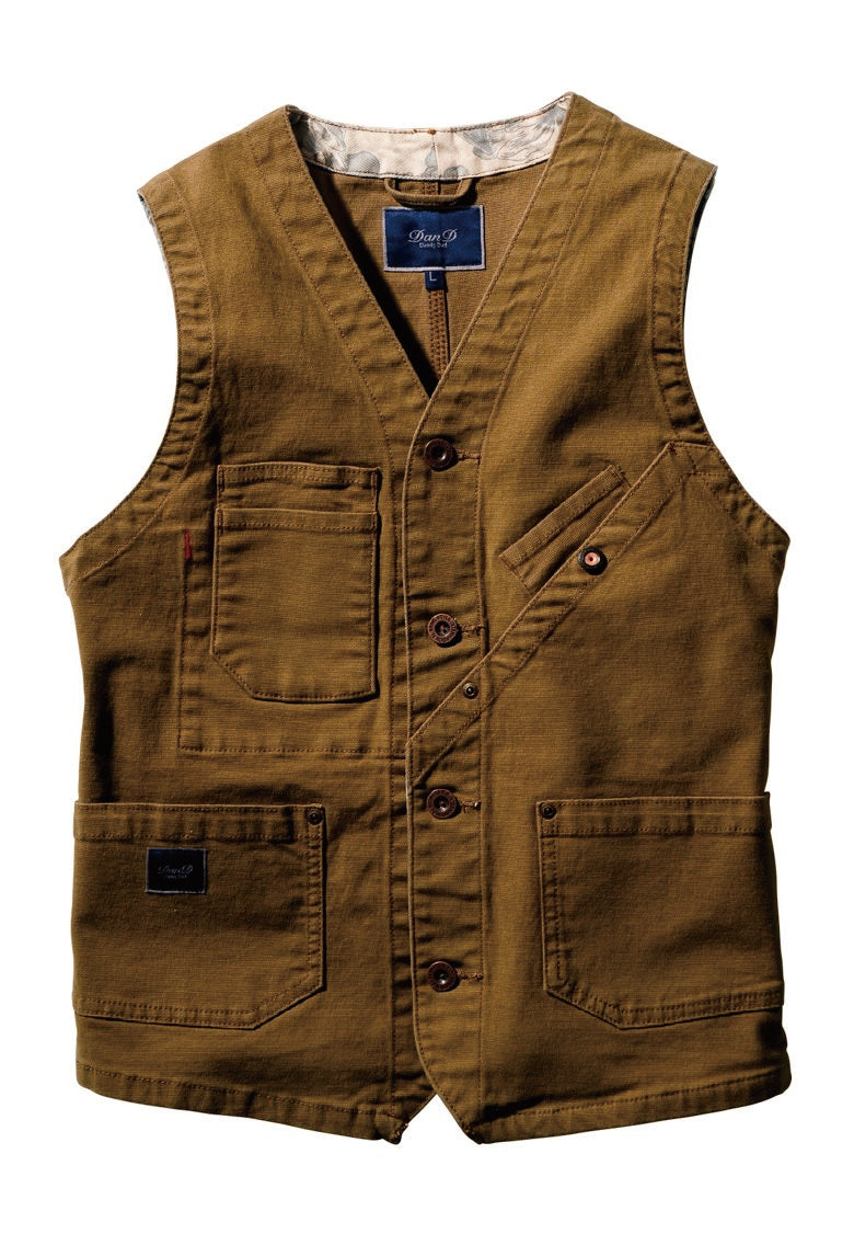 SOWA 桑和 DanD 1472-06 ヴィンテージ加工 ストレッチデニム ベスト