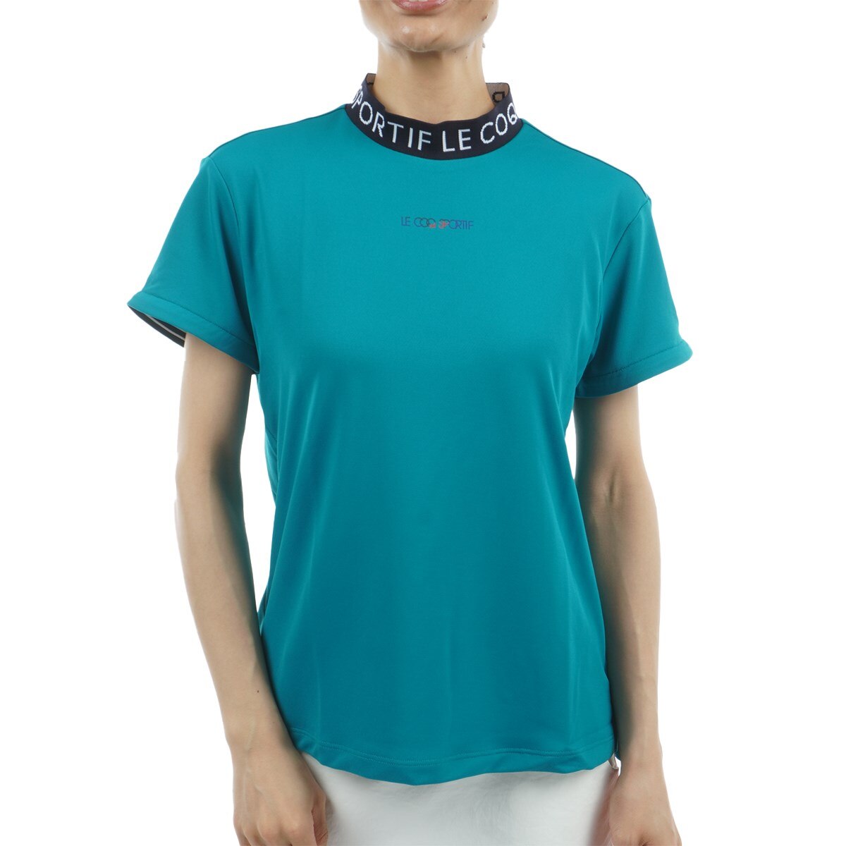 ストレッチ ワイドシルエット 2WAY モックネック半袖シャツ レディス