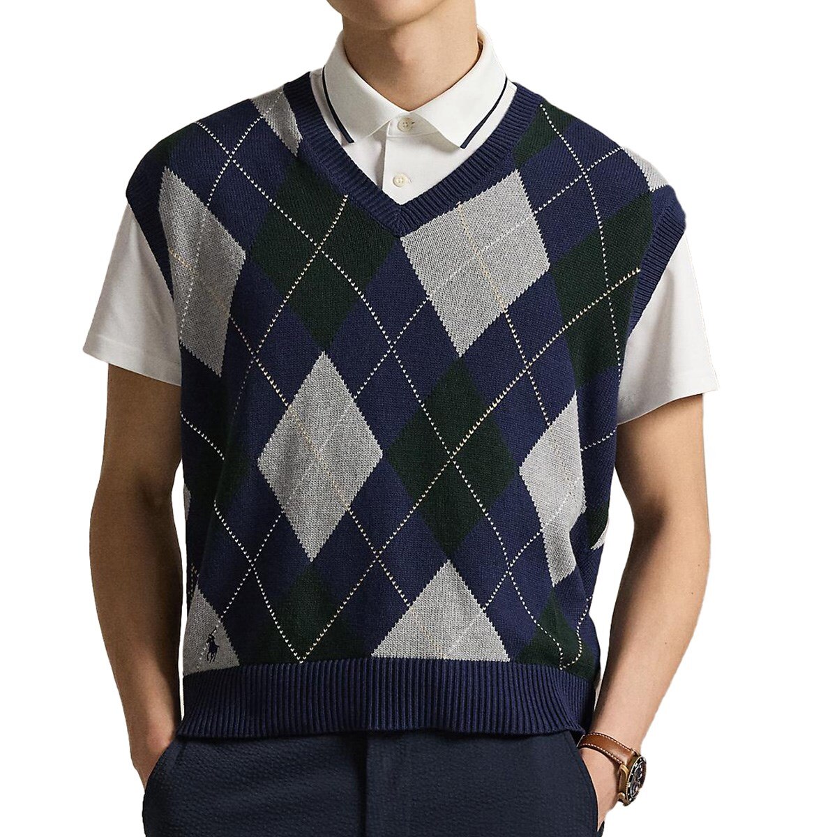 RLX ビッグ フィット パフォーマンス アーガイル セーター ベスト