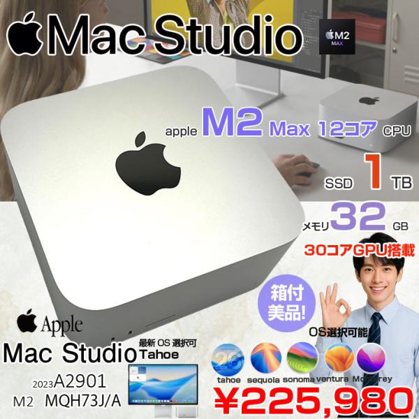 中古パソコン】Apple Mac Studio MQH73J/A A2901 M2 Max 2023 小型