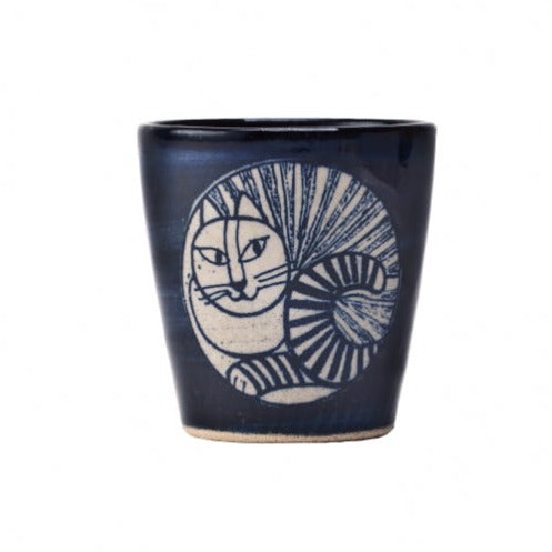 湯呑み ねこ（しろ）［益子焼］