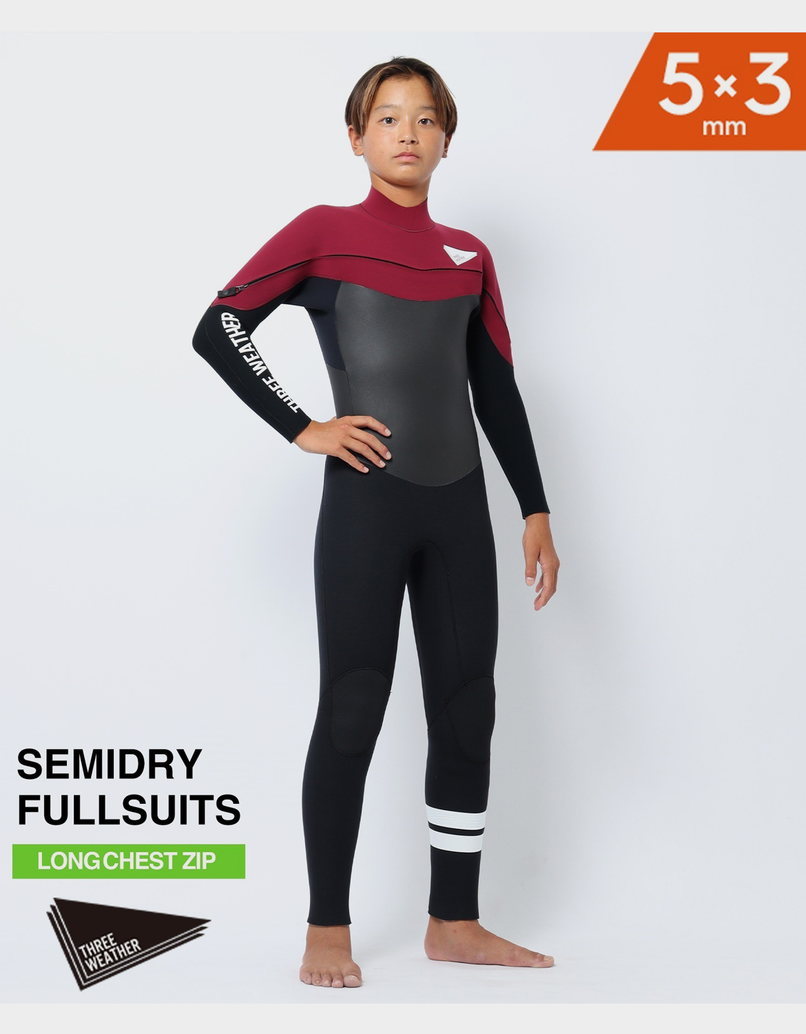 ジュニア ウェットスーツ セミドライ5X3mm | THREE WEATHER｜スリー