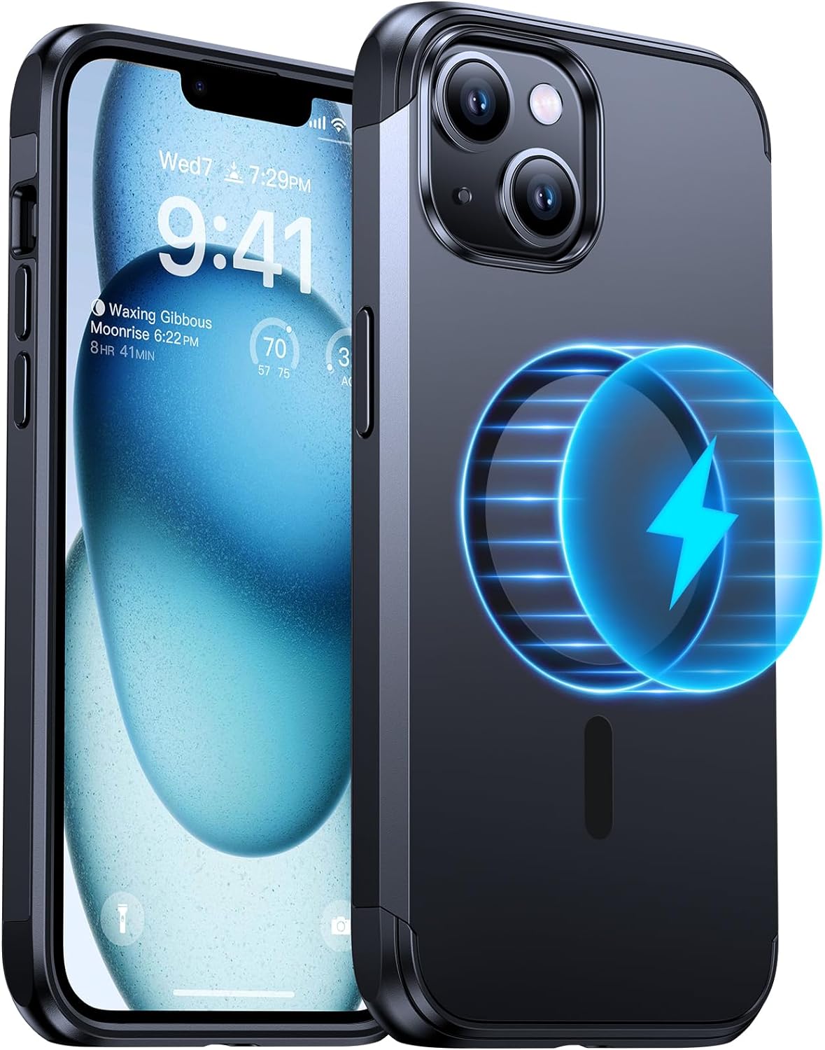 VICSEED 3-Layer Shockproof for iPhone 15 Case, Compatible with