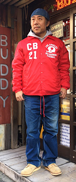 BUDDY オリジナル コーチジャケット 裏ボア(ポリエステル) BROWN AUTO