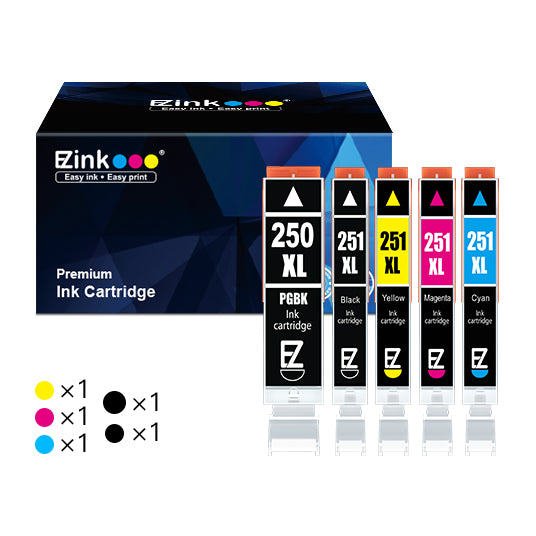 Canon PGI-250XL CLI-251XL Compatible Ink Cartridge (5 Pack) | E-Z Ink