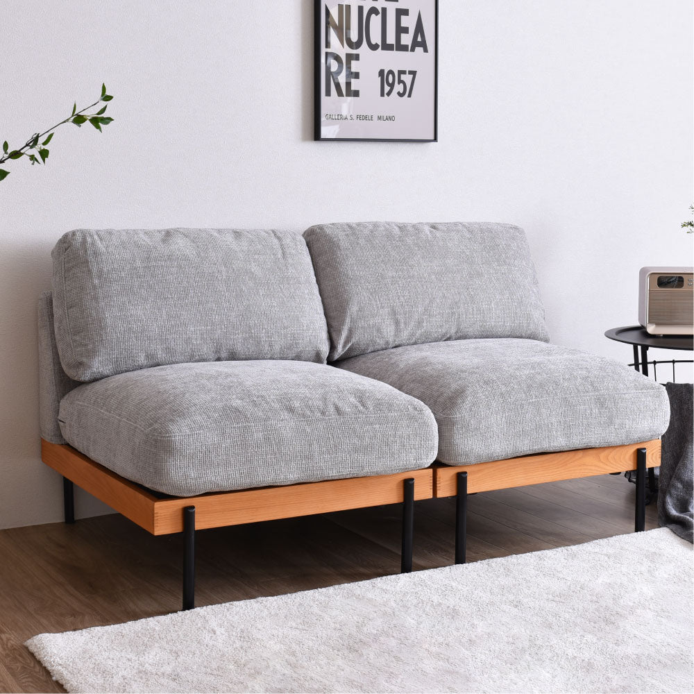 あす着] 幅141cm ソファ2人掛け ソファー 肘なし おしゃれ 座面 広い