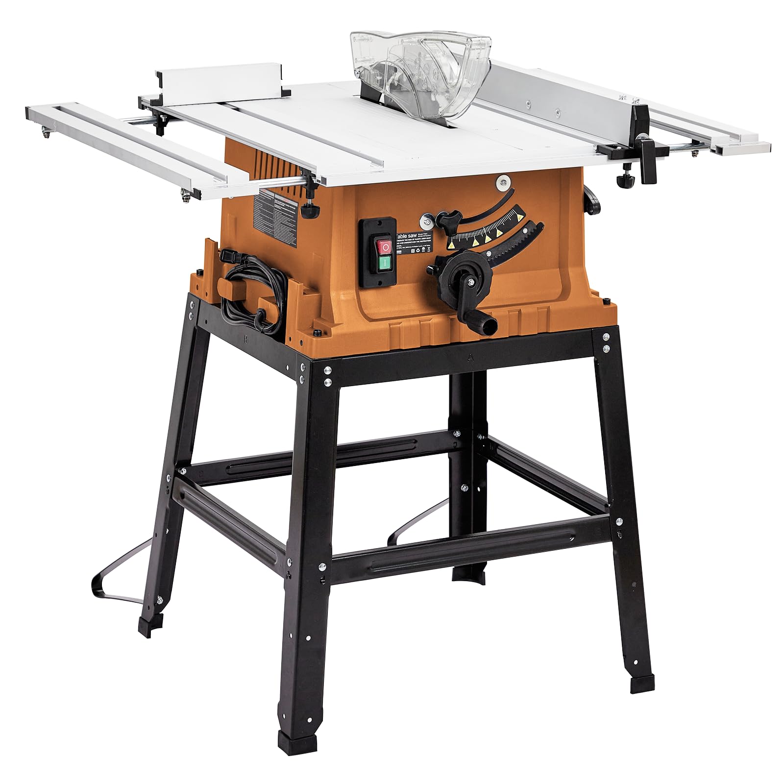 Garvee Table Saw - 10 Inch 15A Multifunctional Saw with Stand and Push