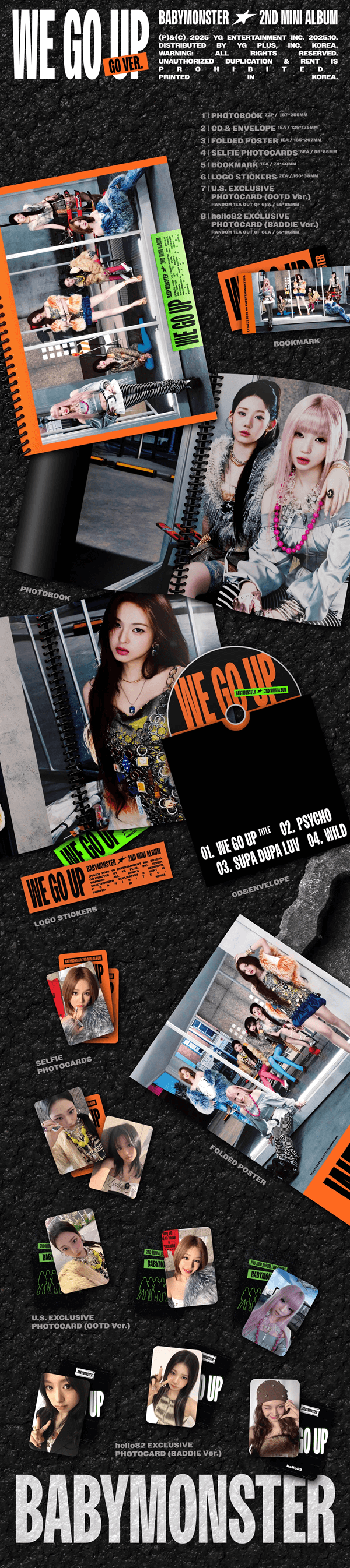 BABYMONSTER 2ND MINI ALBUM WE GO UP (U.S VER) HELLO82 [POP-UP