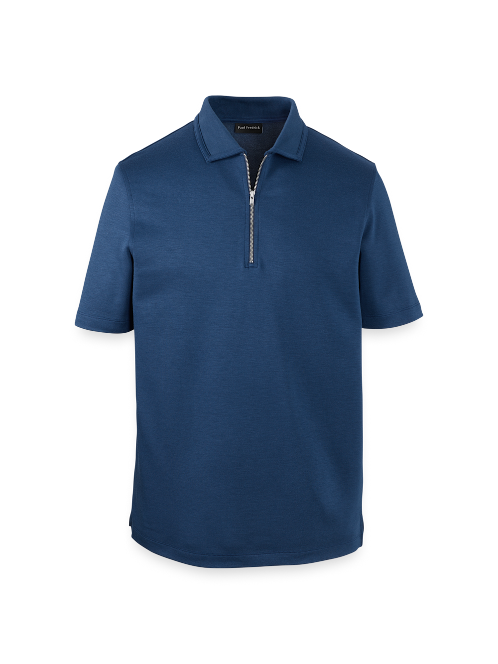 Lyocell Blend Quarter Zip Polo - Navy – Paul Fredrick
