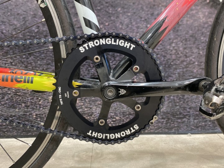 お客様の1台】チェーンリング大型化のギア比UPカスタム!!ピストバイク