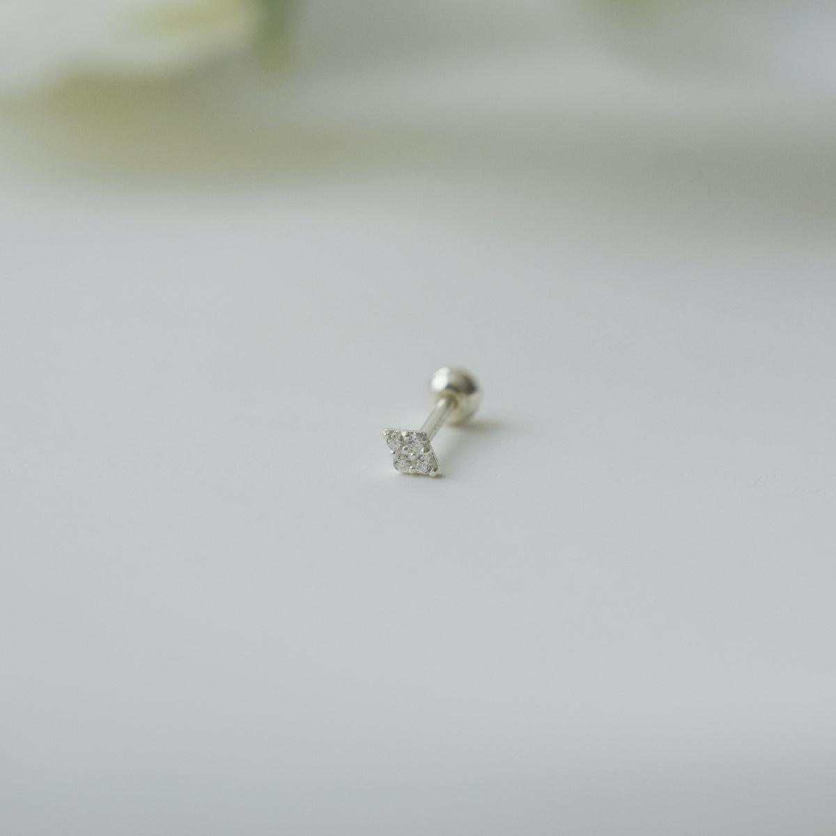 925 Silver]ダイヤキュービック ピアス 20G ボディピアス キャッチ