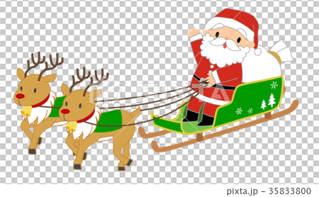 ソリに乗ったサンタさんのイラスト素材 [35833800] - PIXTA