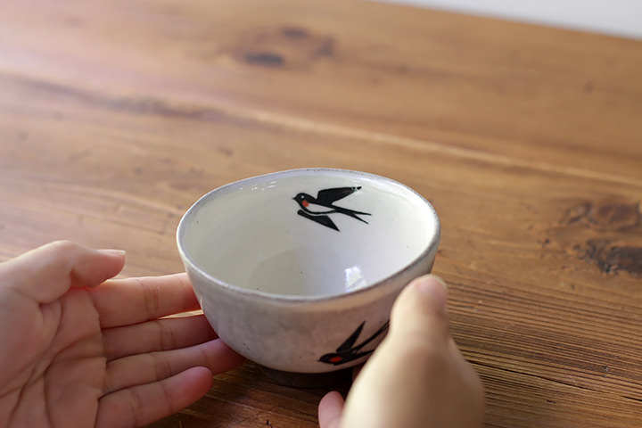 末晴窯】飯碗/ツバメ/小（径 10cm） | 【丹波のイロドリ】丹波焼(陶器