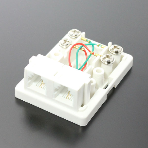 モジュラー用ローゼット 6極2芯(6P2C) 2ポート 2回路 CRS11-6P2C2JW