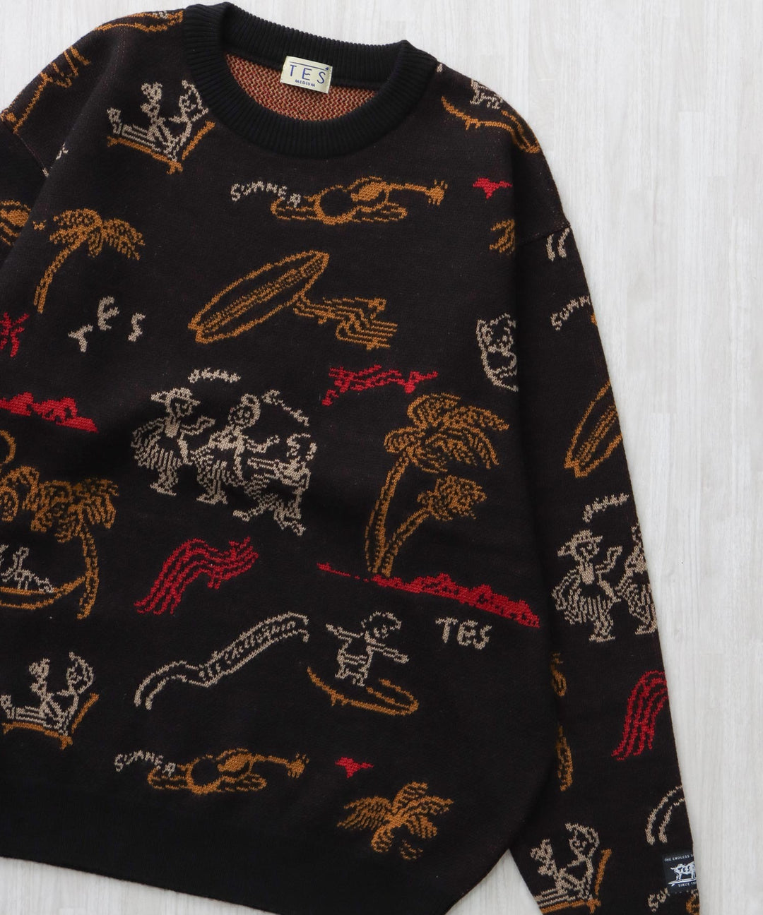 WEB / FLAG SHOP限定】ALOHA JQ KNIT CREW NECK / クルーネックニット