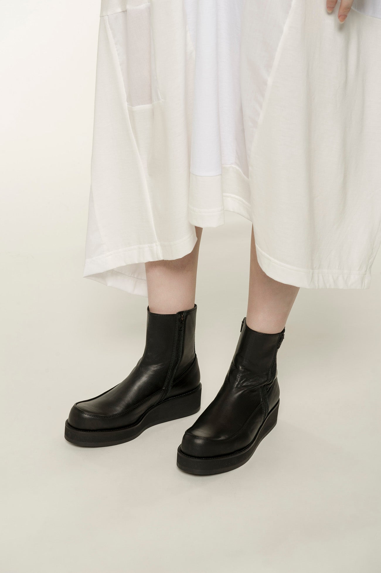 Smooth Leather Thick Sole W-Zip Boots – THE SHOP YOHJI YAMAMOTO
