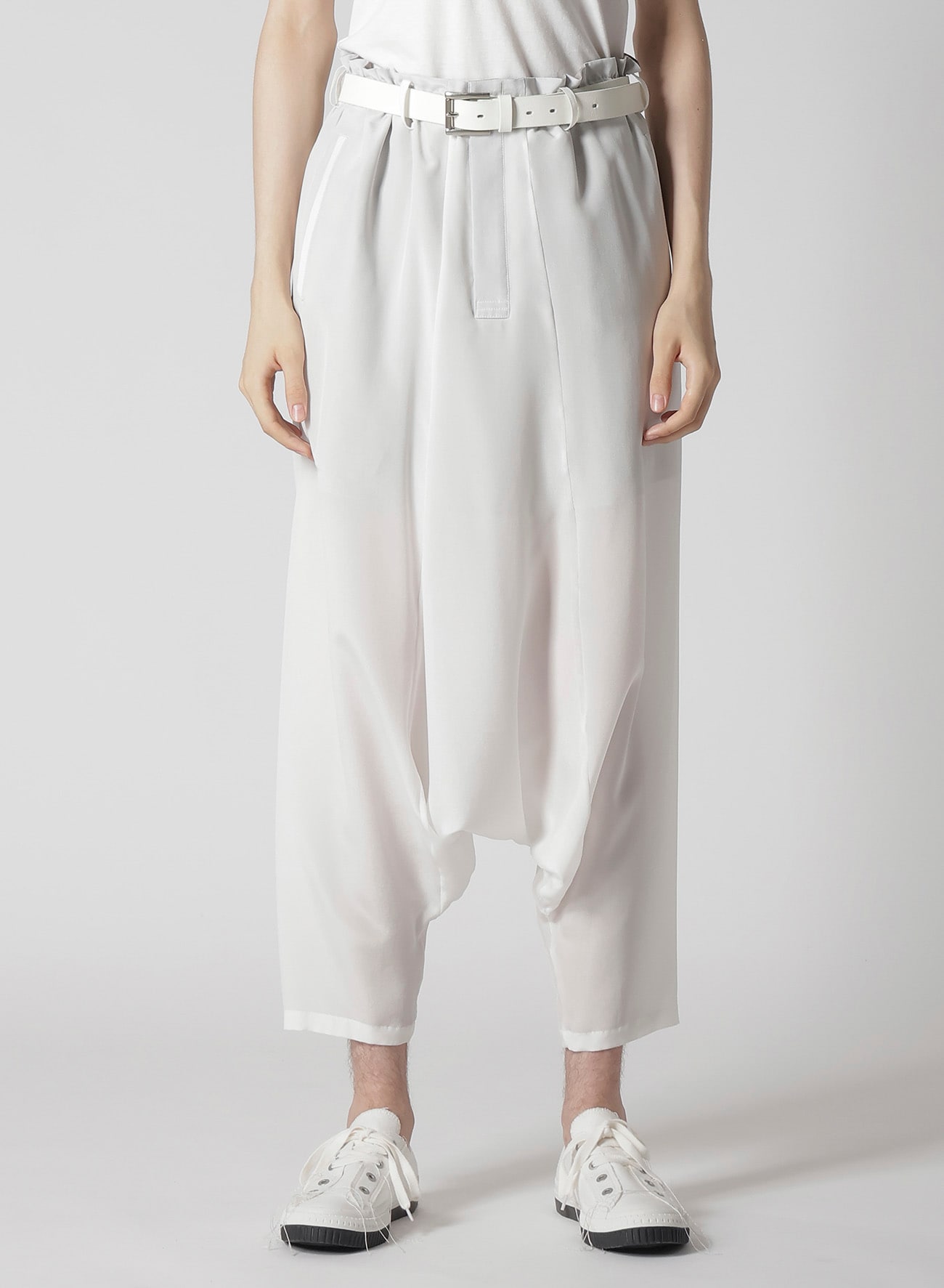 12M SILK DESIN SARROUEL PANTS(XS White): Vintage｜THE SHOP YOHJI