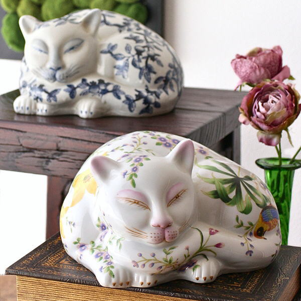 楽天市場】アンティーク 猫 置物（素材（インテリア）陶器・磁器）の通販