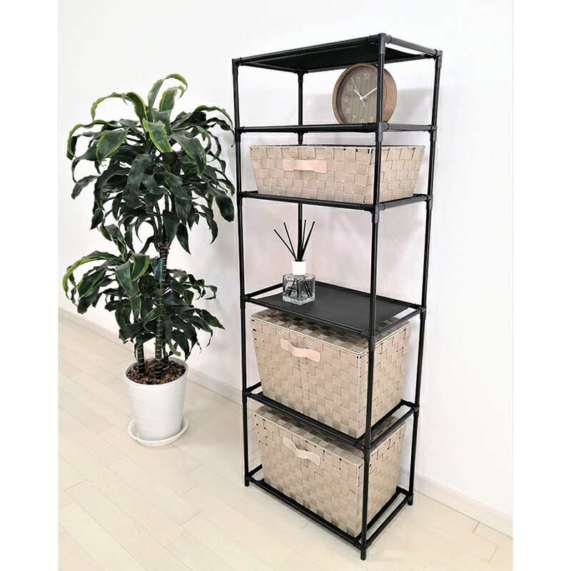 楽天市場】【橘】サっと組立 5段マルチラック TF-8095 収納力抜群の5