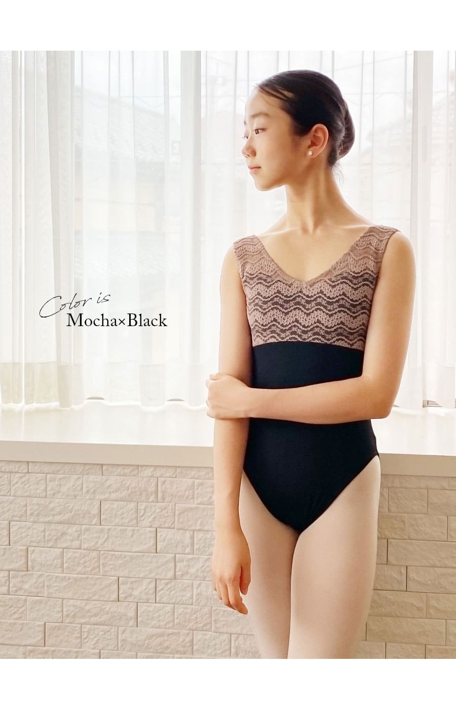 楽天市場】＜abbyバレエレオタード＞クロエ・Vネックレースレオタード