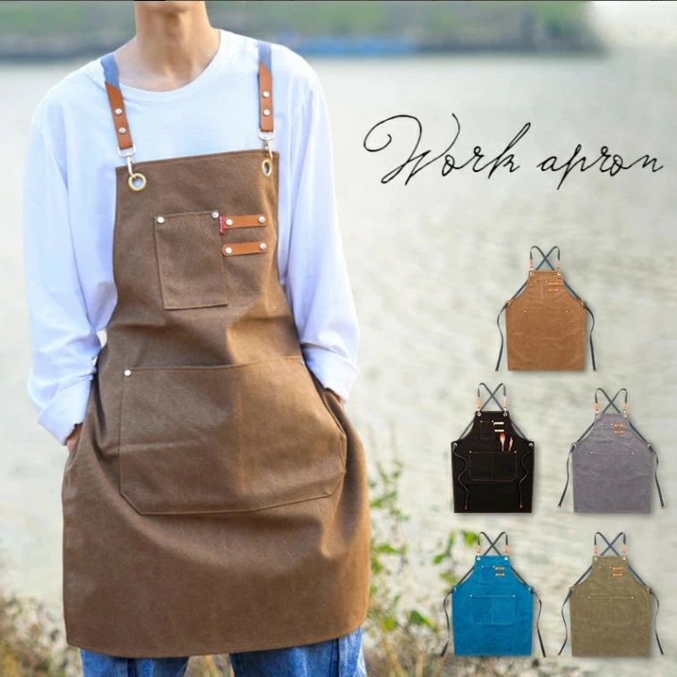 楽天市場】エプロン 帆布 ポケット ワークエプロン DIY 男女兼用