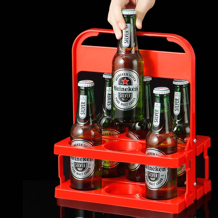 楽天市場】折りたたみ バー用 ボトルキャリアー ビール瓶 手提げ 6本用