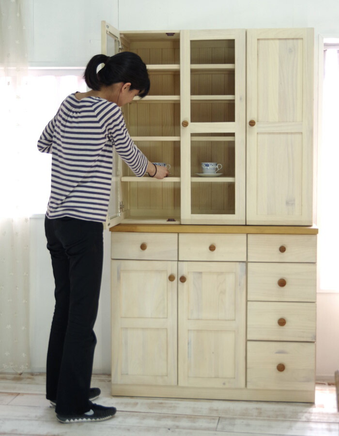 楽天市場】白い食器棚 【フレンチカントリー キャビネット lily 食器棚