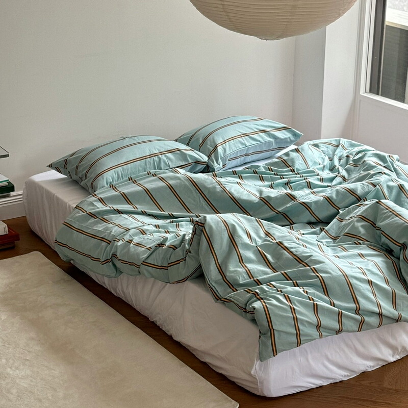 楽天市場】mint×orange シックシンストライプ 布団カバーセット【ART