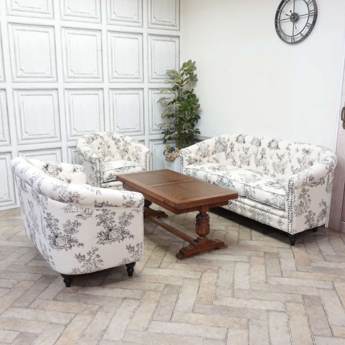 楽天市場】輸入家具 チェスターフィールド ソファ 一人掛け