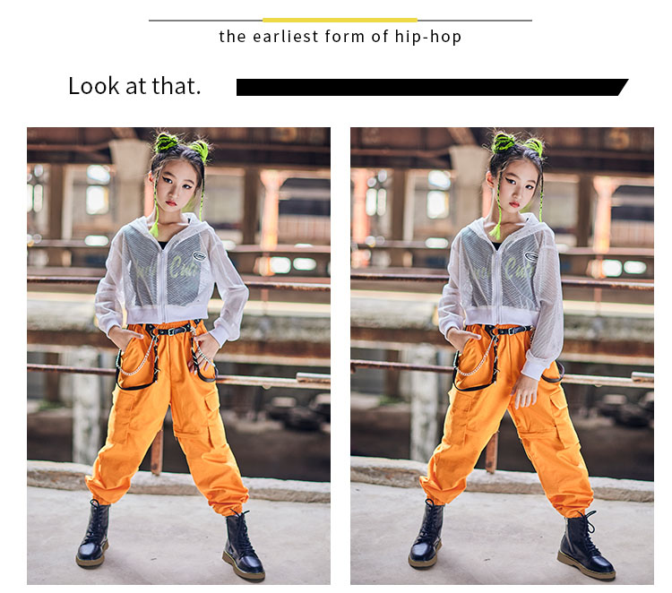 楽天市場】オレンジ k-pop 衣装 キッズダンス衣装 セットアップ へそ