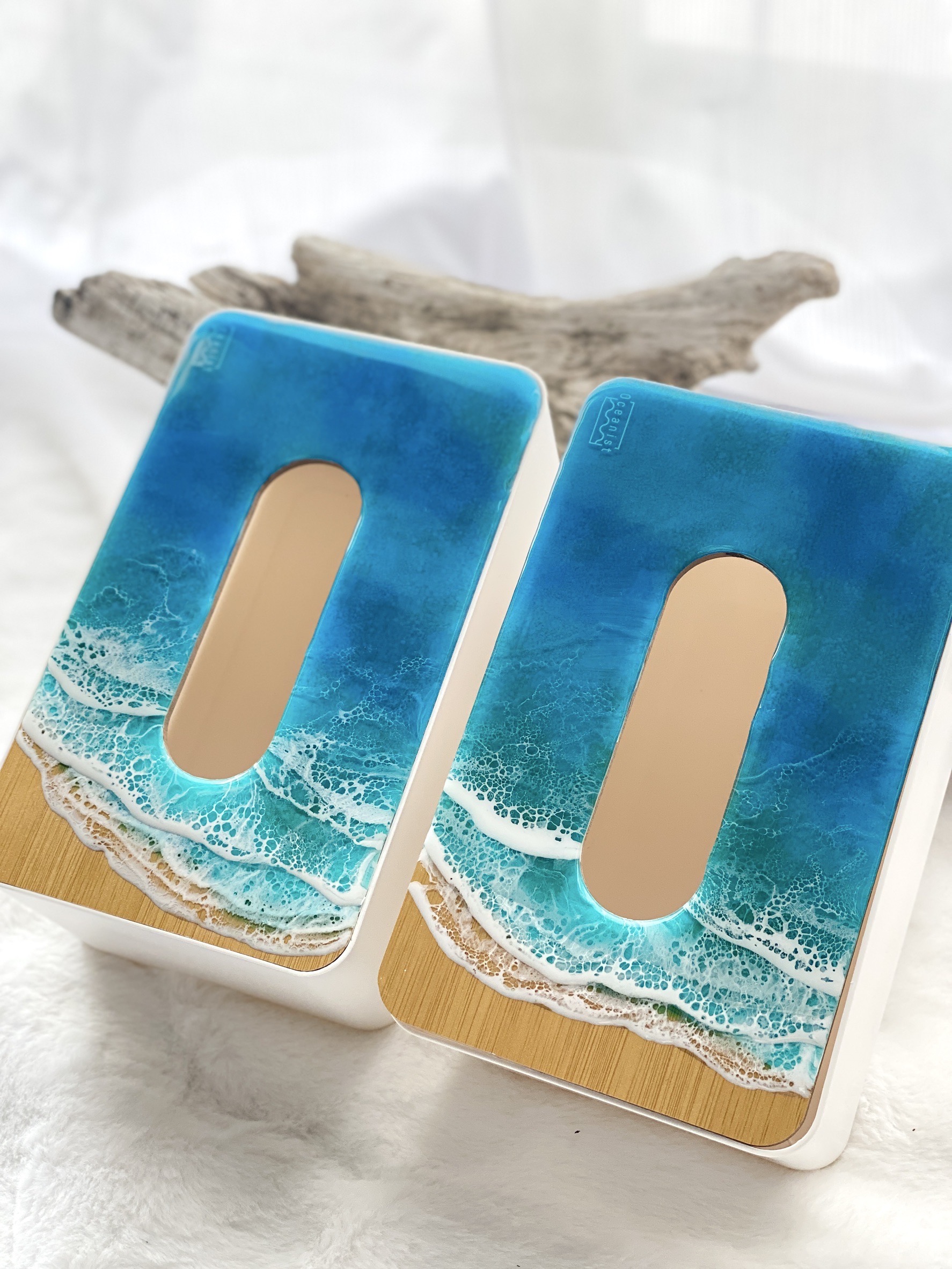 楽天市場】【オーシャンアート】 ティッシュボックス ブルー