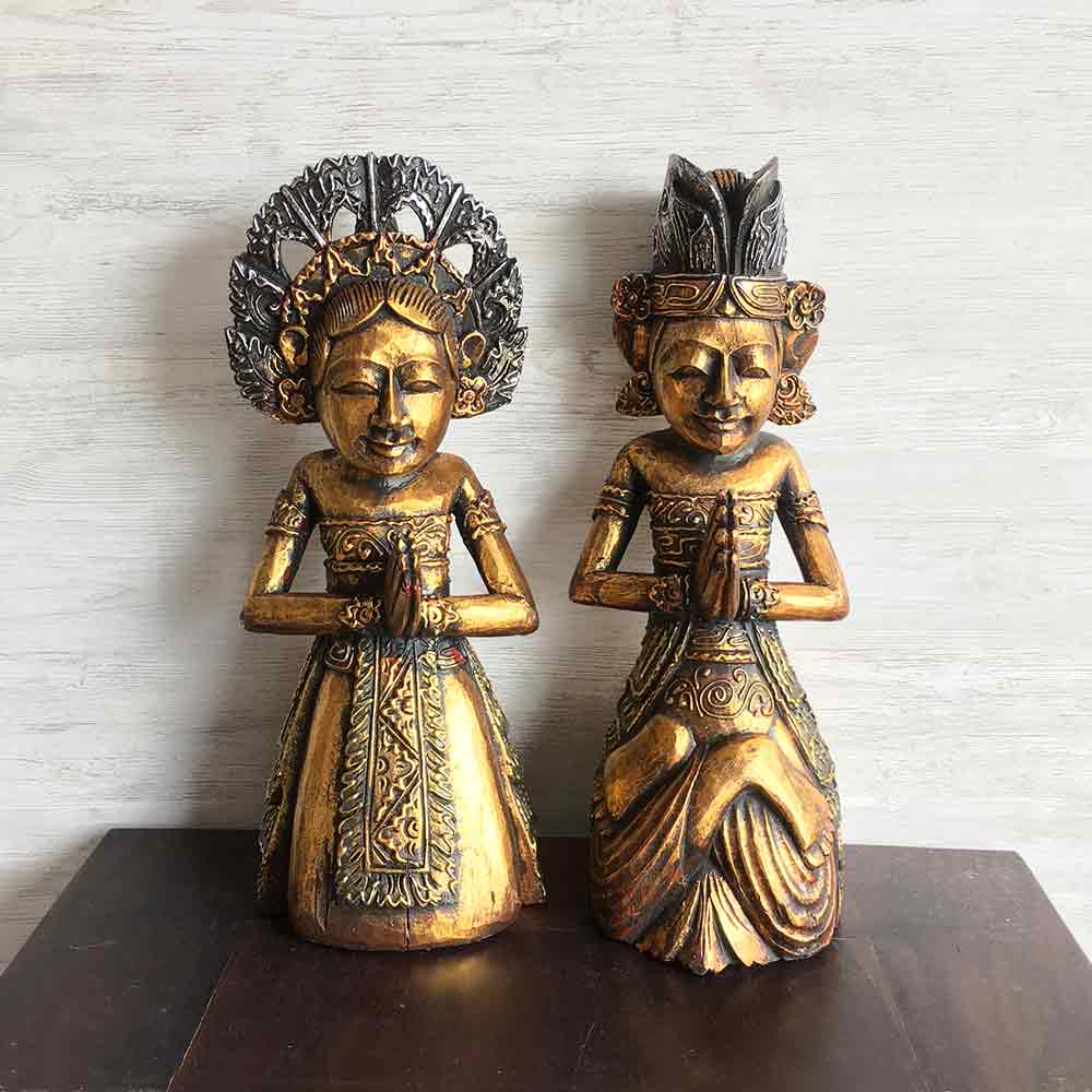 楽天市場】【在庫限り】人気 木製 置物 男女 ペアセット オブジェ