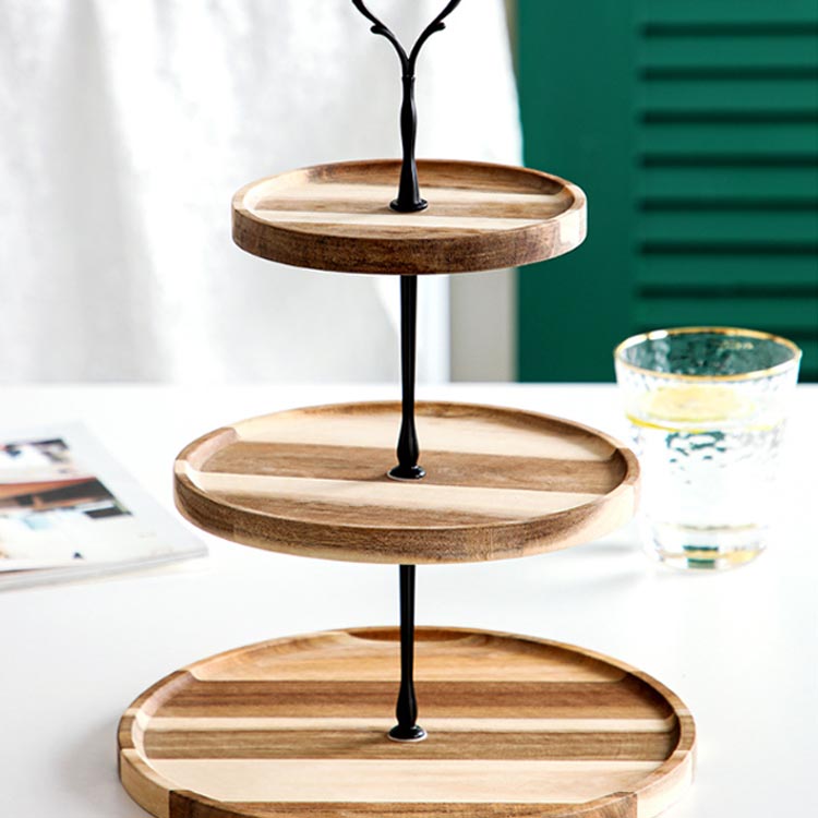 楽天市場】ケーキ スタンド 木 木製 3段 アフタヌーンティー プレート