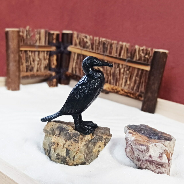 楽天市場】ミニチュア 置物 飾りフィギュア 盆景 鵜（う）銅製 添配