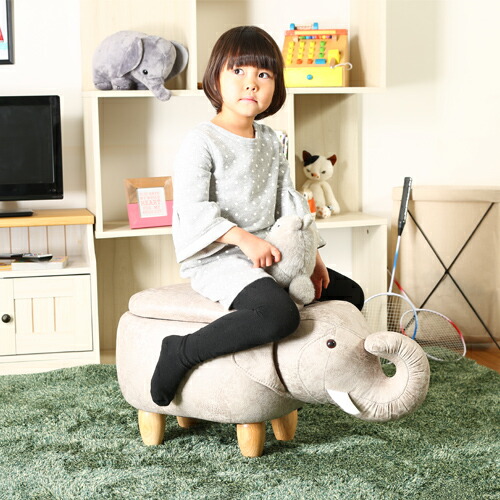 楽天市場】【送料無料】 アニマルスツール 収納付き ゾウさん 椅子