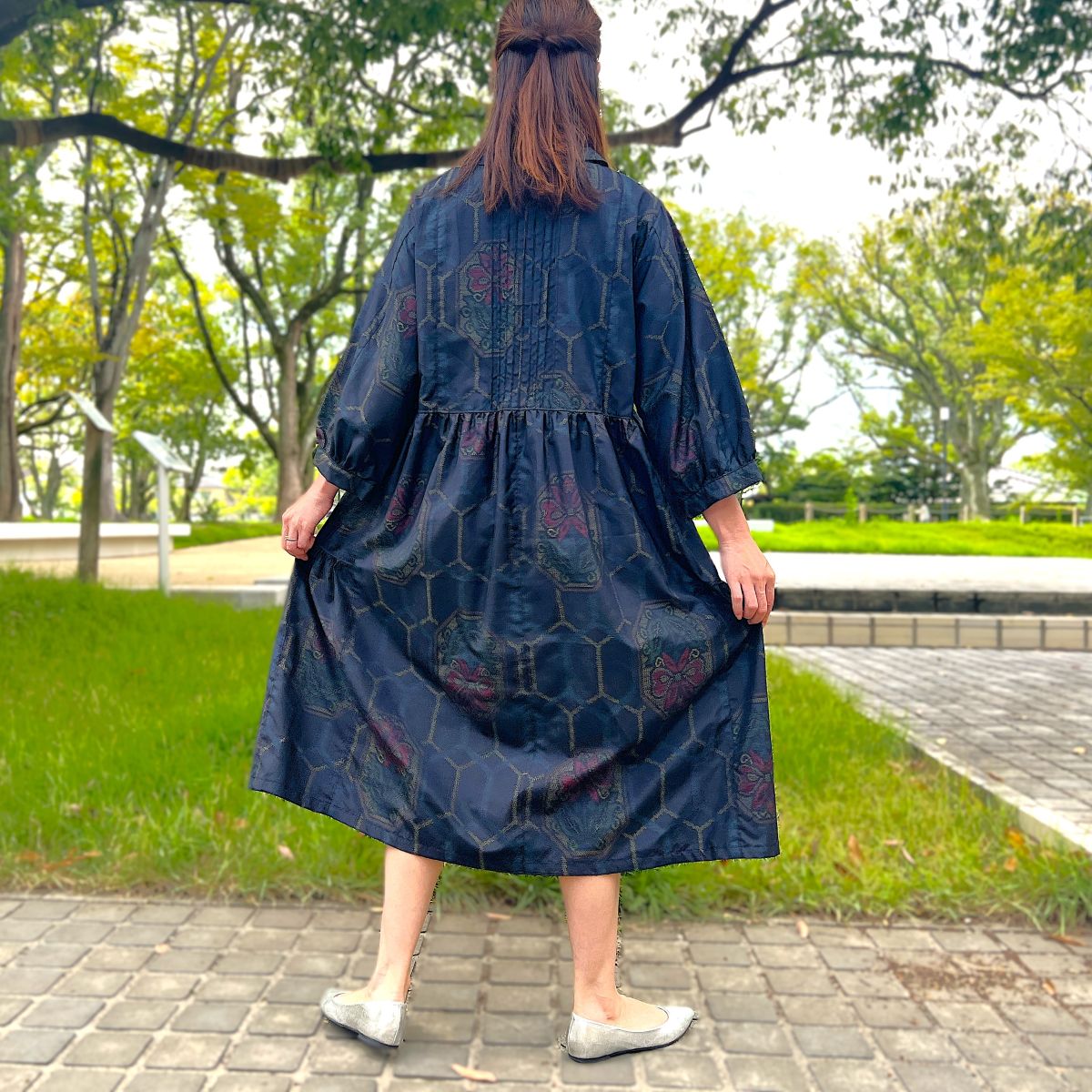 楽天市場】【大島紬リメイクワンピース】1点物創作服ミセス40代50