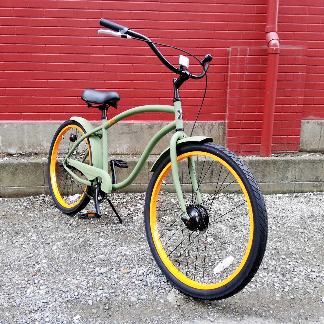 楽天市場】自転車 通販 RAINBOW 26TYPE-X CRUISER カーキ×オレンジリム