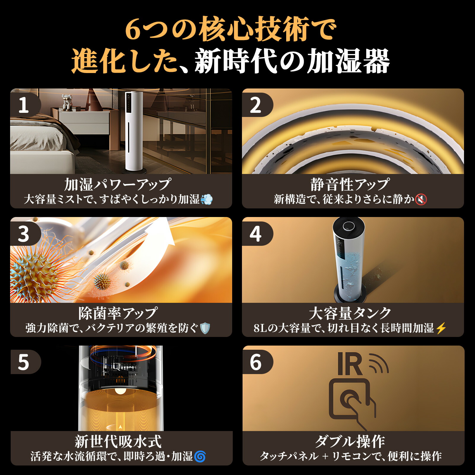 楽天市場】⭐時間限定で6580円+10倍ポイント⭐ 加湿器 大容量 超音波式