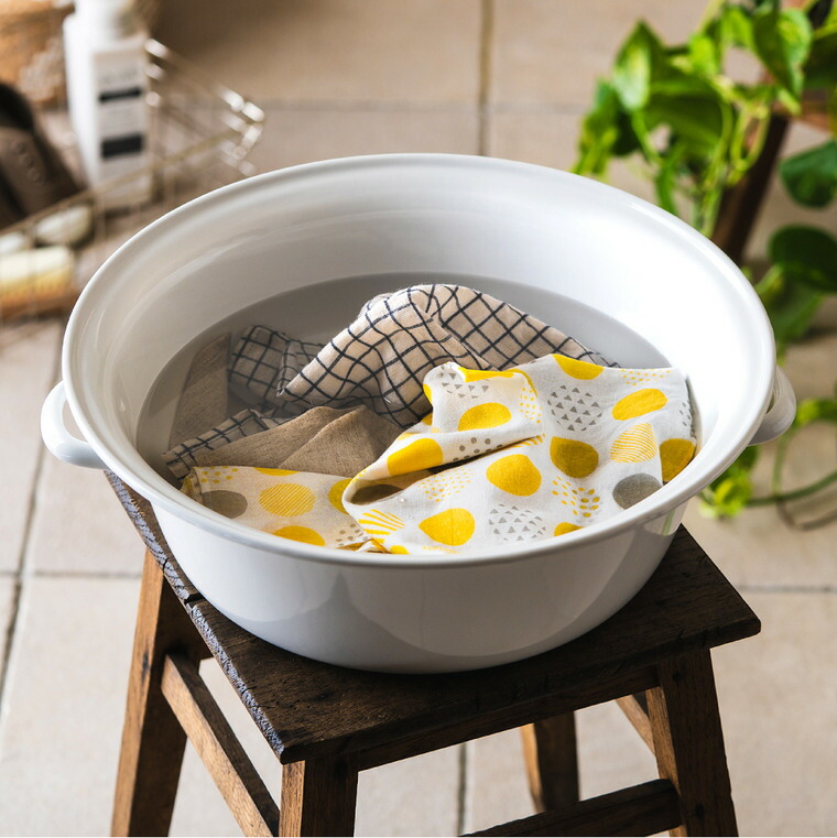 楽天市場】野田琺瑯 たらい 40cm TA-40 / ホワイト タライ 取っ手付き