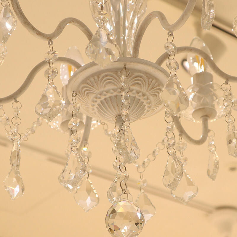 楽天市場】6灯シャンデリア アンティークホワイトシャンデリア ライト