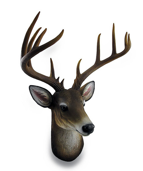 楽天市場】角を持った野生の雄鹿頭部彫像 壁彫刻/ ハンティング